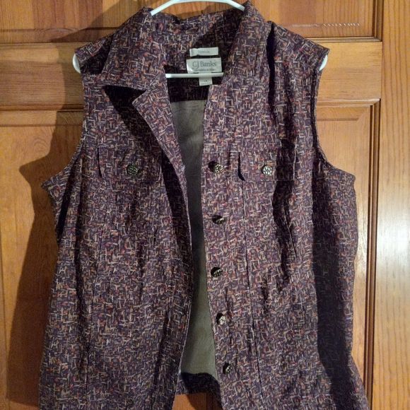 CJ Banks EUC Multi-color ‘Fall Festival’ Vest, Size 1X - Picture 3 of 5
